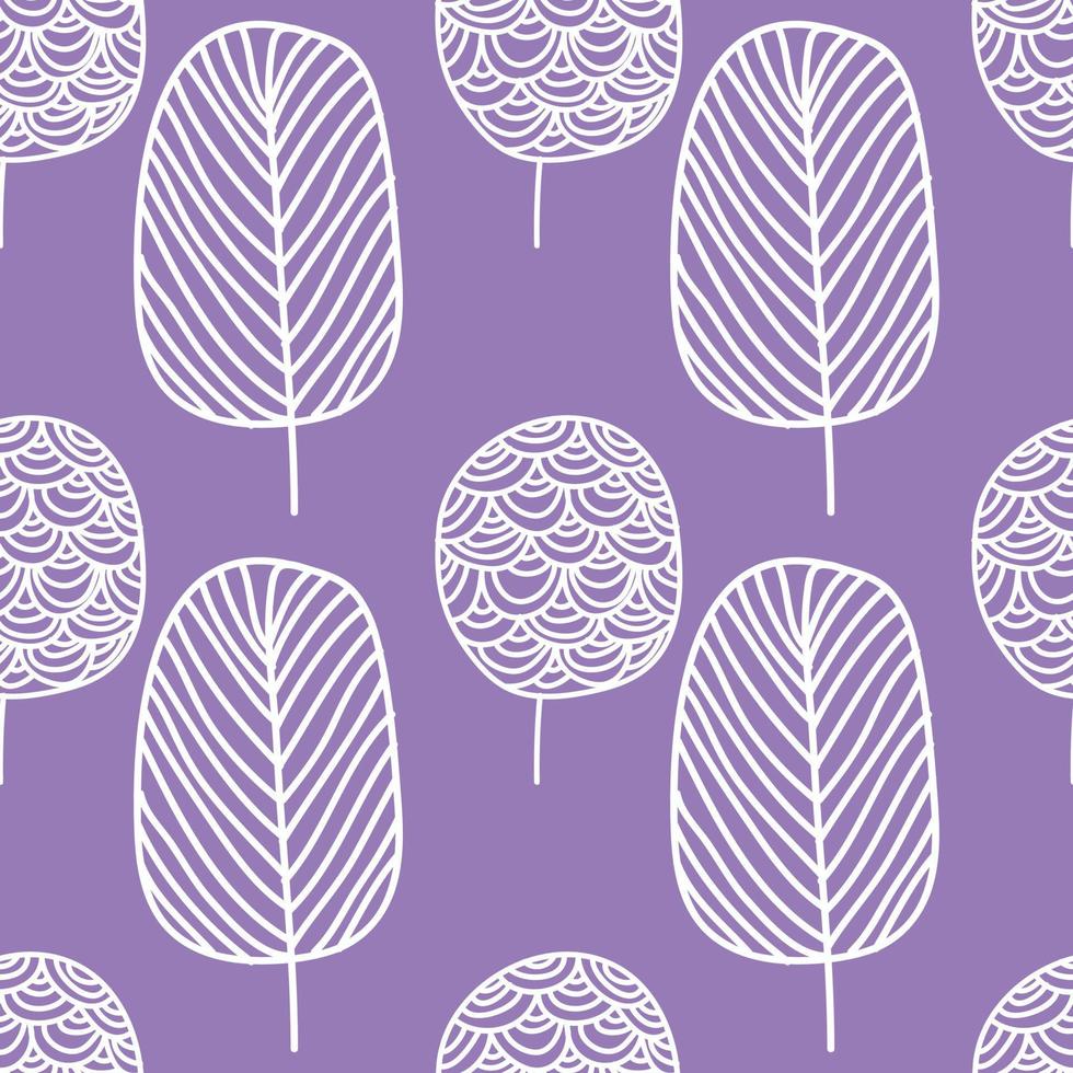 cute doodle trees seamless patern design vector