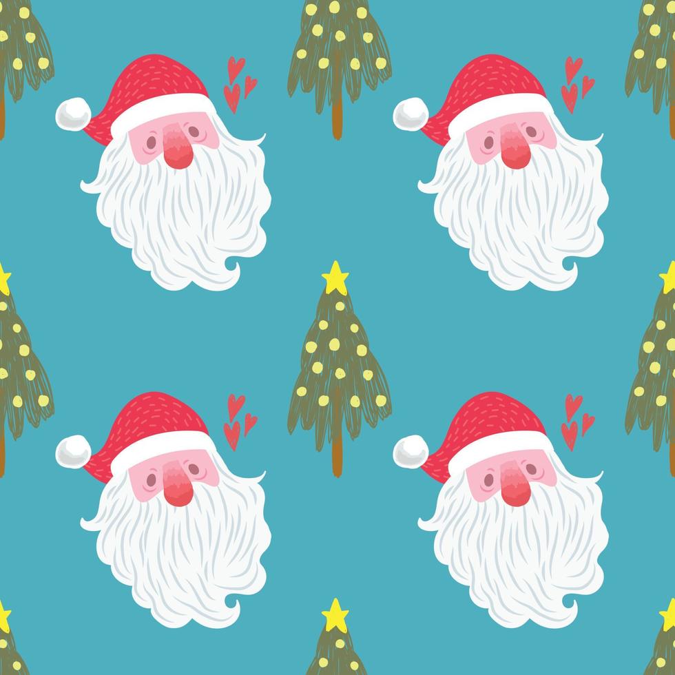 cute santa chrismas seamless art pattern for wrapping paper vector