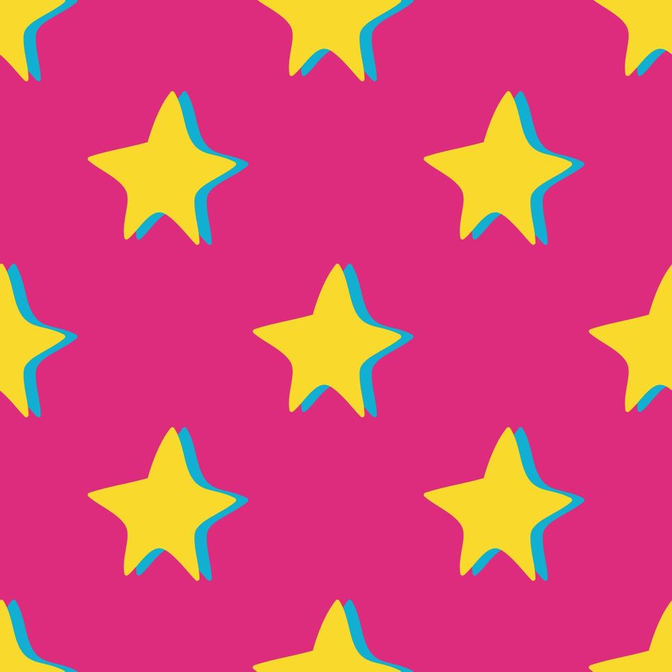 cute star seamless pattern pink design vector