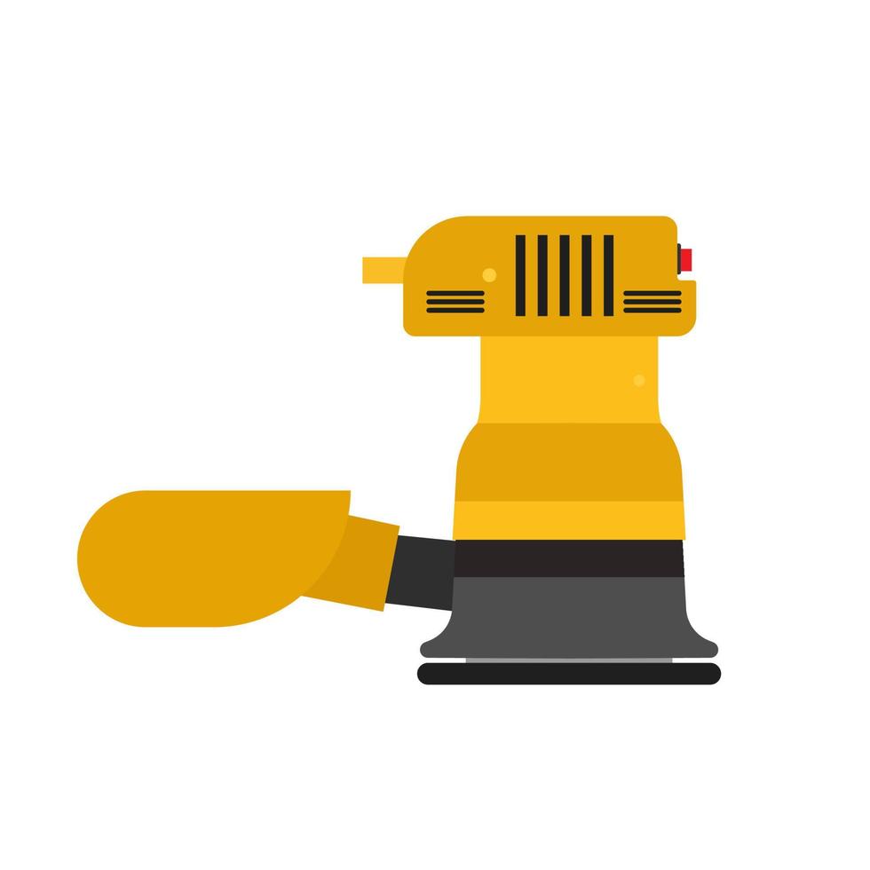 Sander vector icon equipment isolated tool. Building work craft machine grinding flooring. Power repair industrial instrument