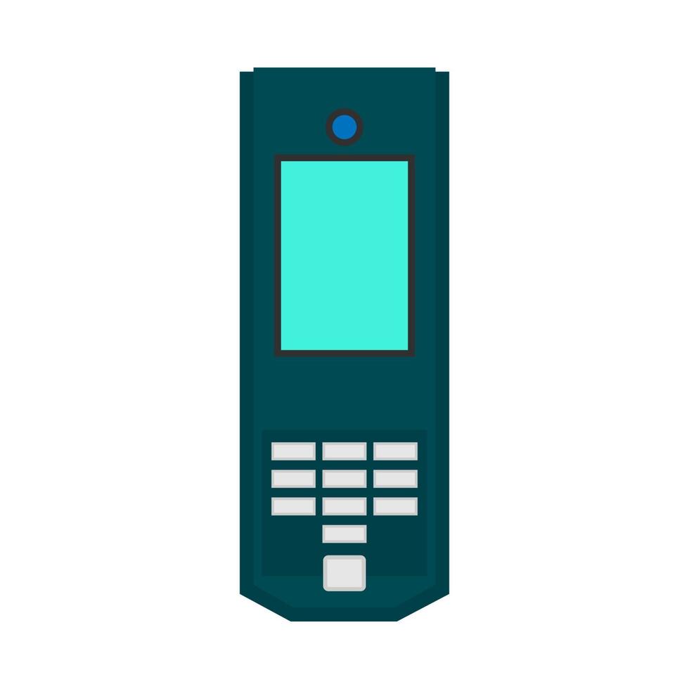 Smartphone front view flat equipment vector icon. Mobile screen gadget technology electronic. Device cellular white