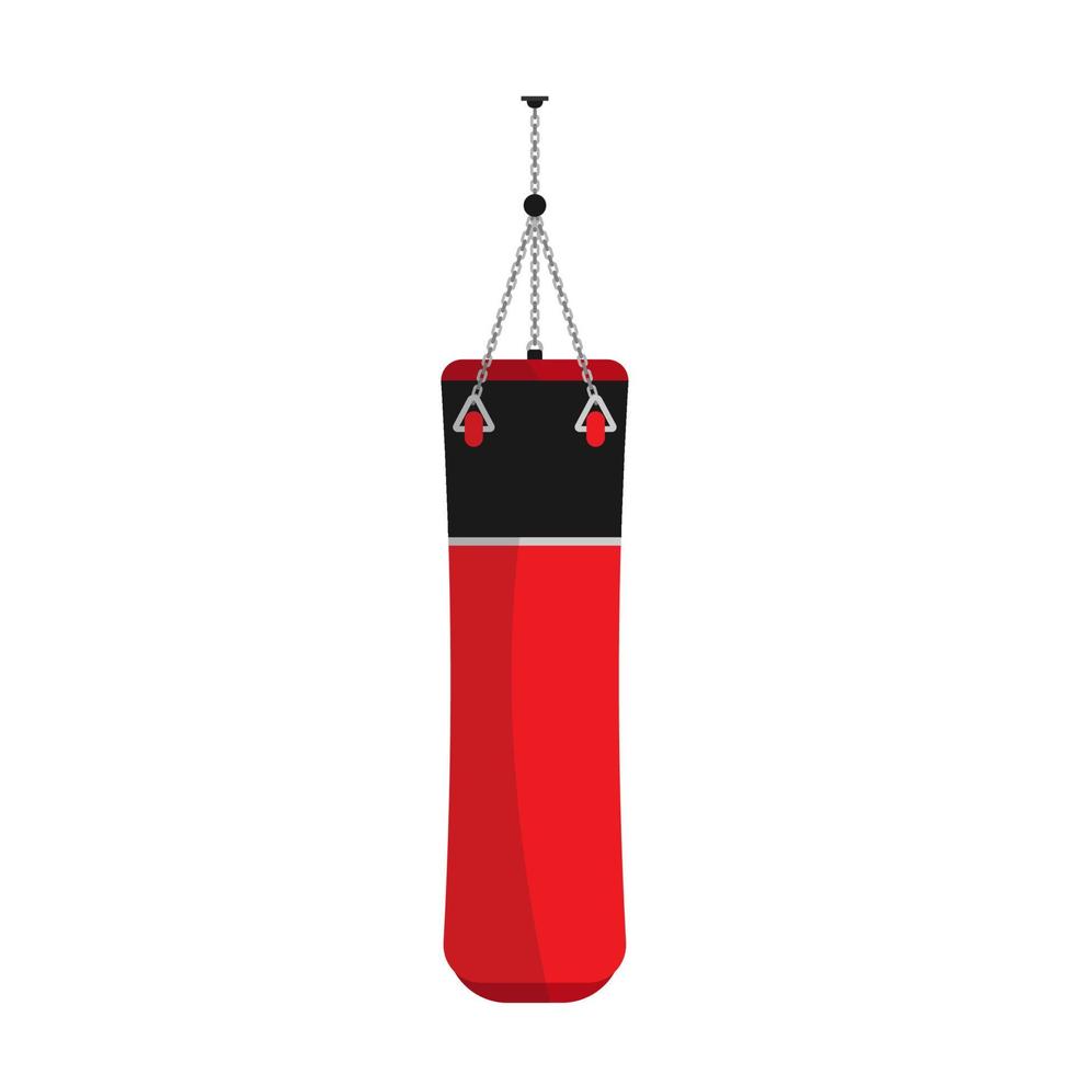 Icono de vector de entrenamiento de boxeo deportivo de saco de boxeo. ejercicio de anillo de equipo de lucha de gimnasio. signo de esfuerzo de nocaut del club