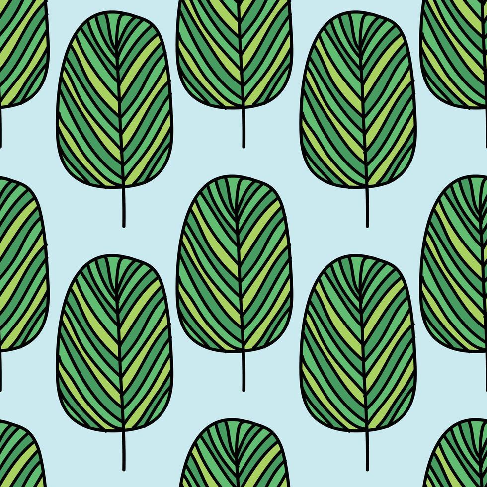 vector de diseño de patrón sin costuras de árboles de fideos lindos