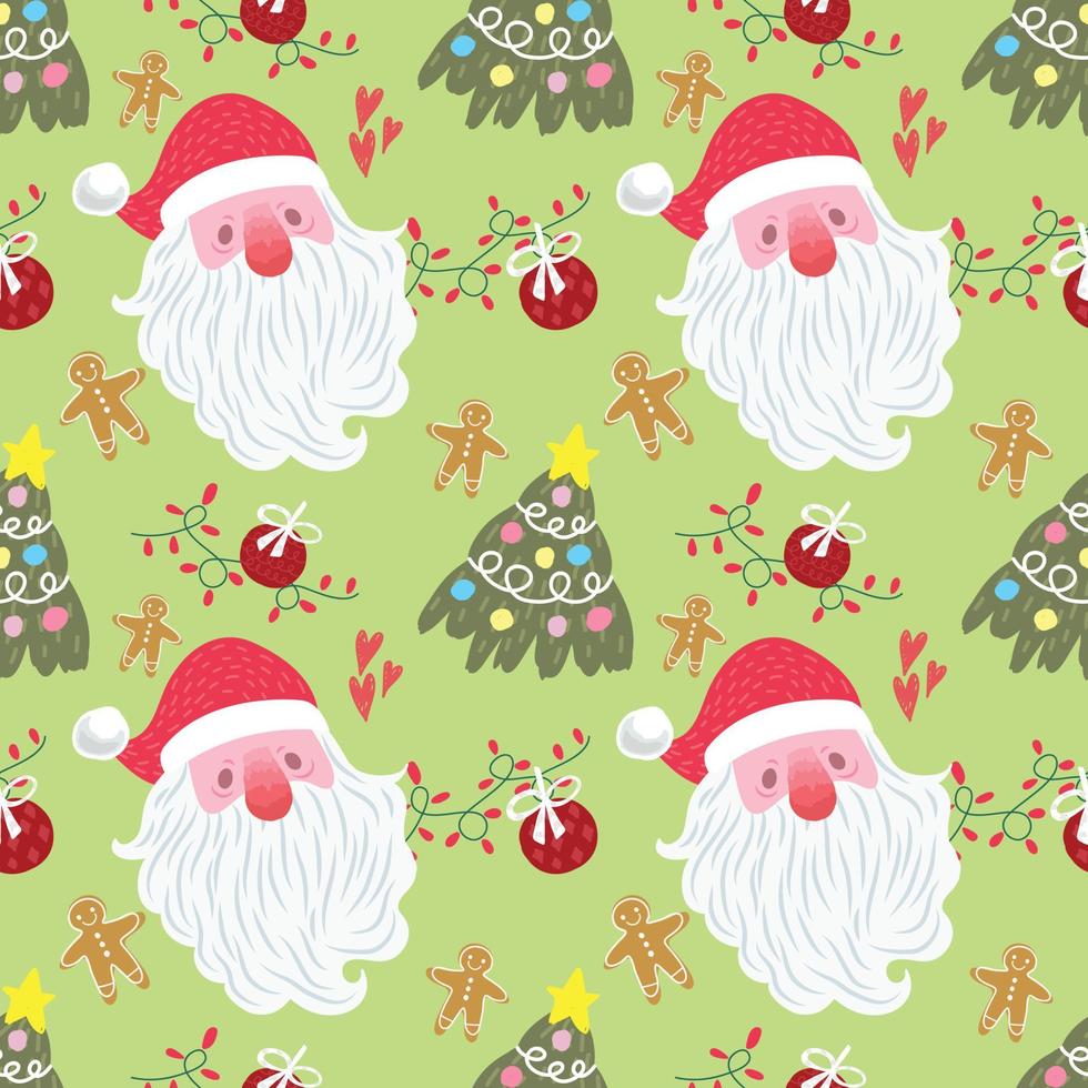 cute santa chrismas seamless pattern for wrapping paper vector