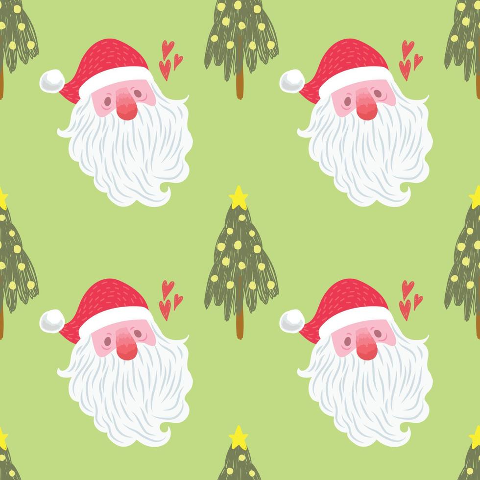 cute santa chrismas art seamless pattern for wrapping paper vector