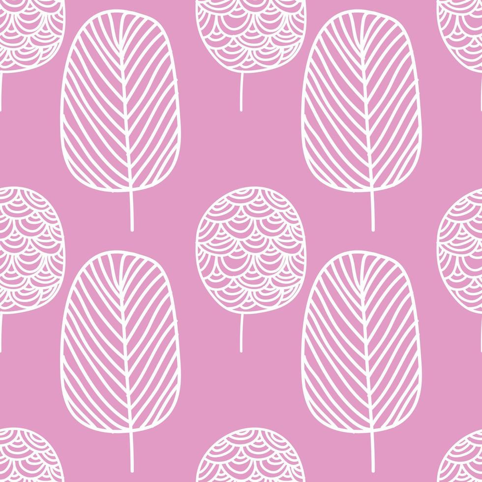 cute doodle trees seamless design vector