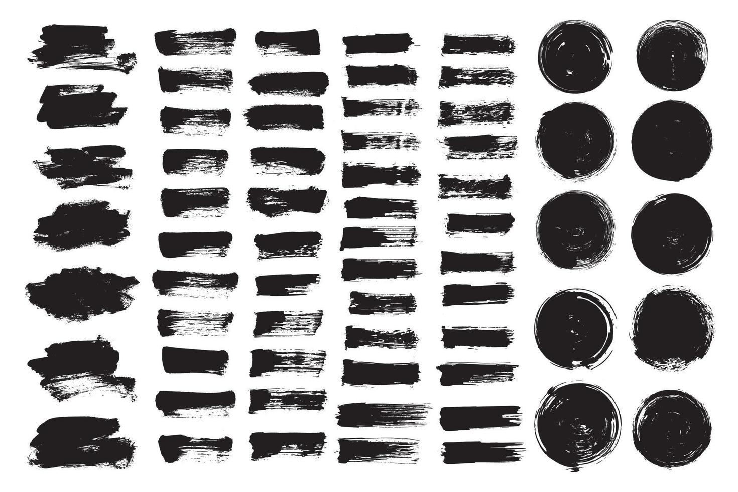 conjunto de vectores cuadros de texto de trazo de pincel negro. elemento de diseño de pincel grunge.