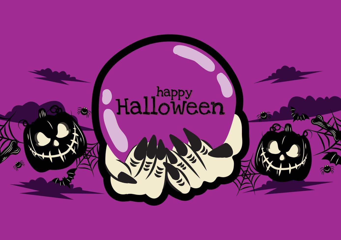 old school halloween banner design vector