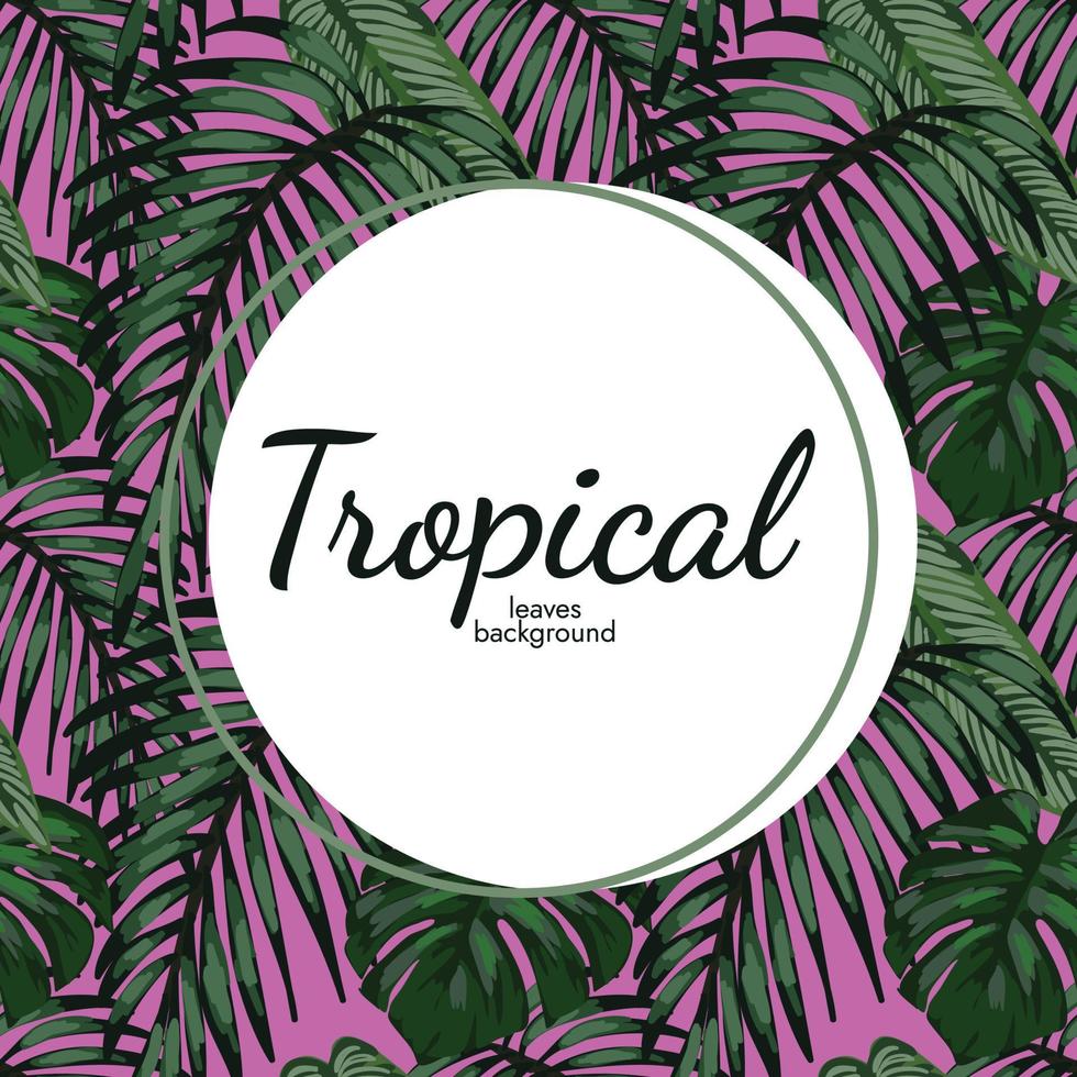 hermoso vector de diseño de banner tropical dibujado a mano