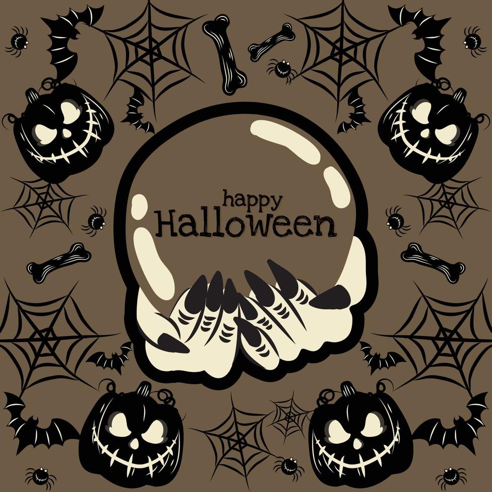 old school halloween banner design vector