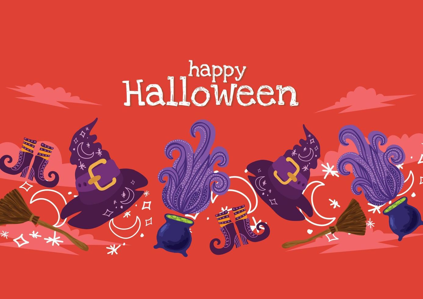 cute items spooky banner cute design for halloween vector