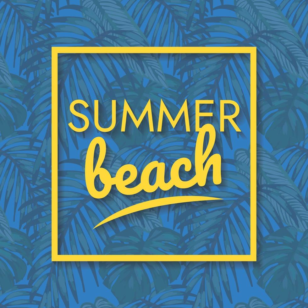 tropical beach summer banner design vector