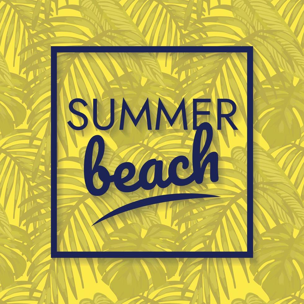 summer beach banner jungle design summer wallpaper vector