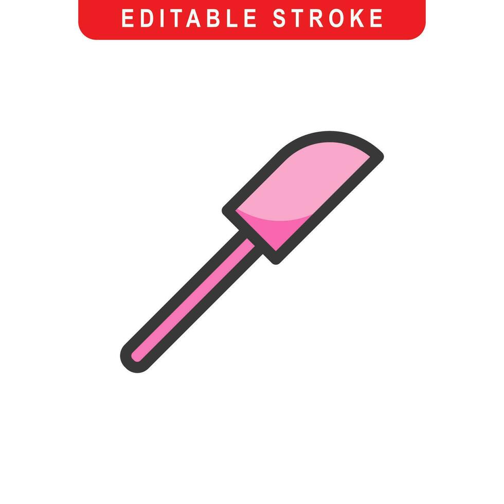 Rubber Spatula Icon. Spatula Cake Logo. Vector Illustration. Isolated on White Background. Editable Stroke