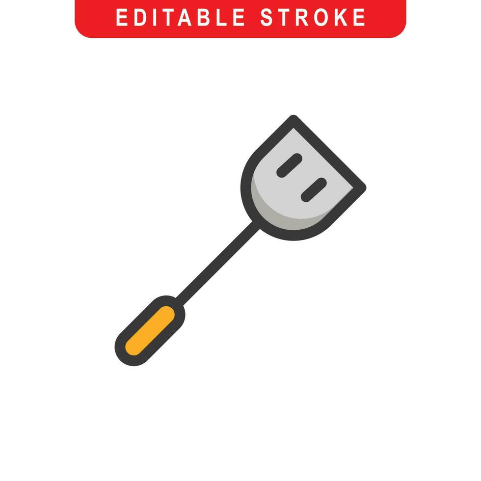 Spatula Icon. Spatula Logo. Vector Illustration. Isolated on White Background. Editable Stroke