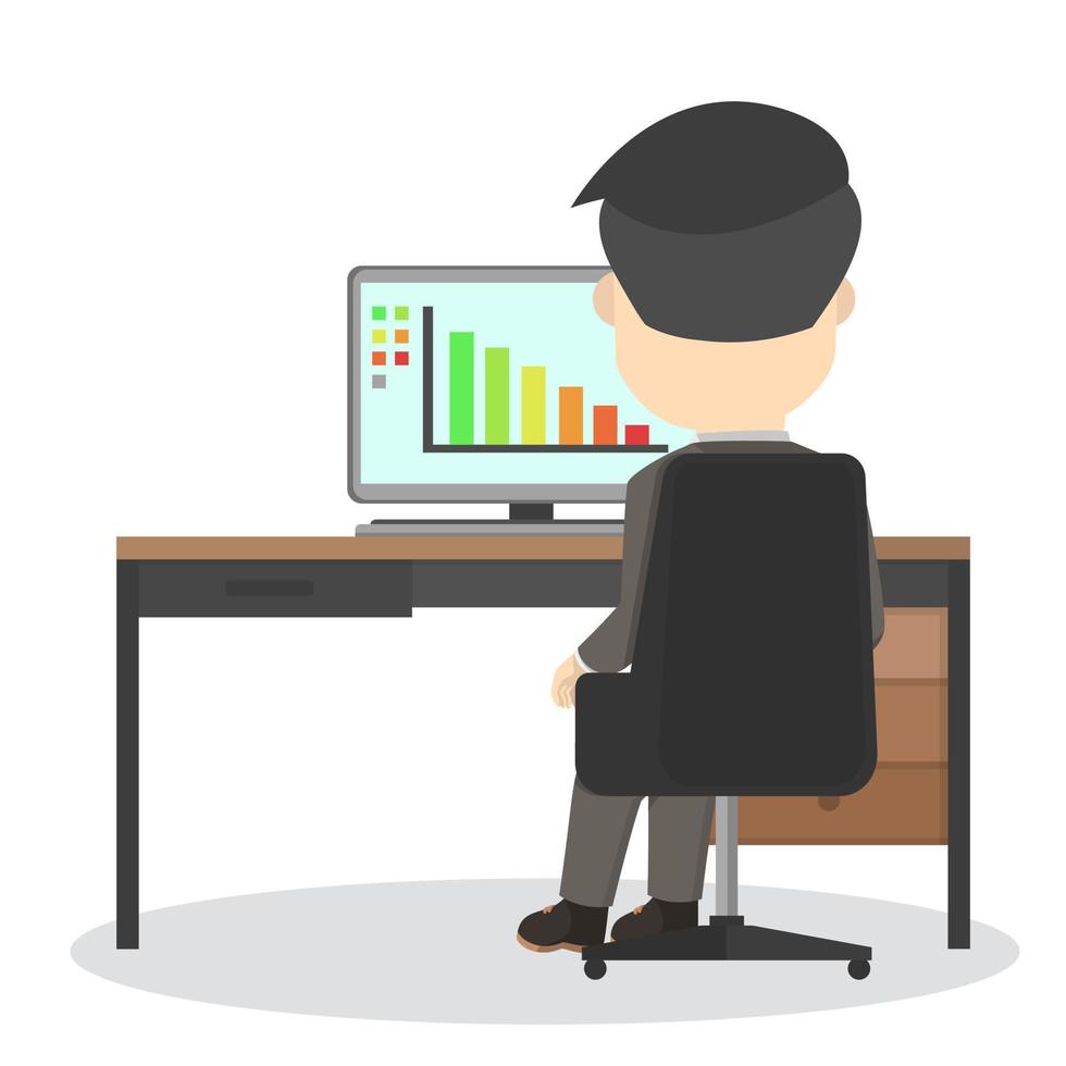businessman work in office desk design people vector