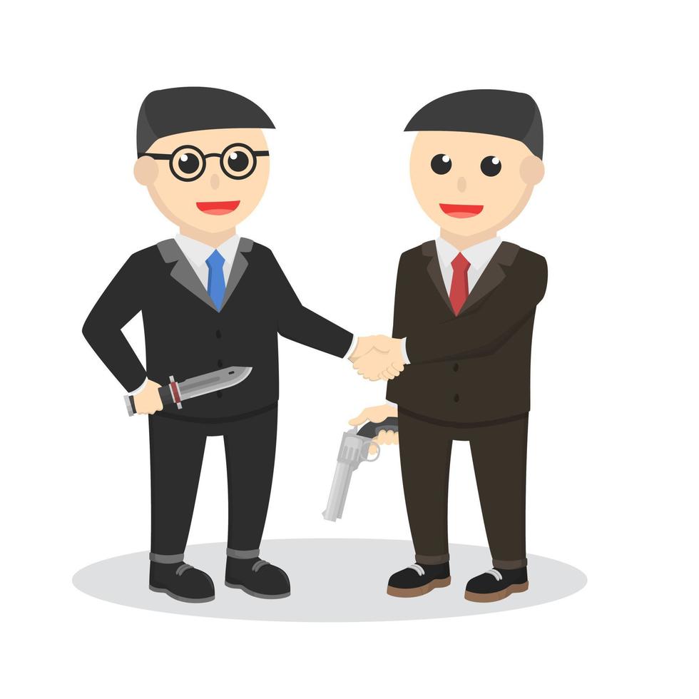 businessman cooperation with distrust design vector