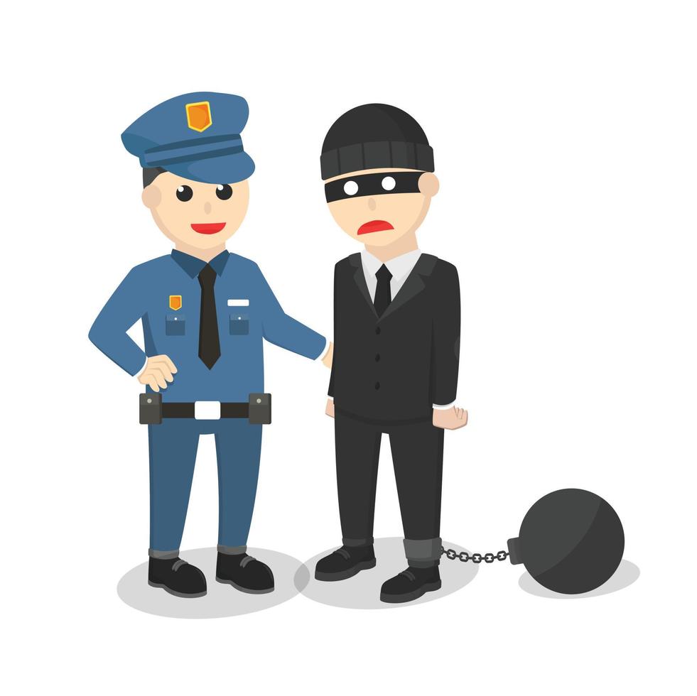 Police Caught Thief design on white background vector