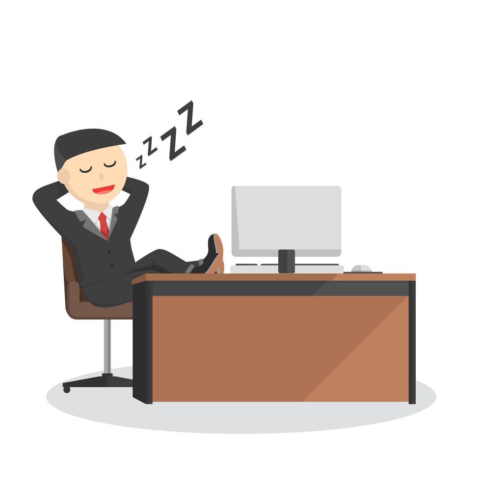 hombre de negocios durmiendo en el diseño de trabajo vector