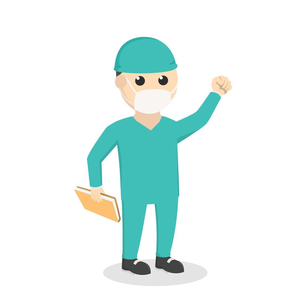 doctor with surgeon costume design character on white background vector