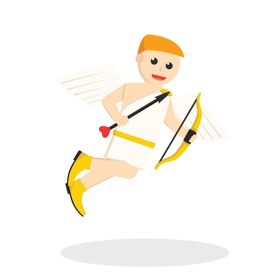 Cupid holding arrows and bows design character on white background vector