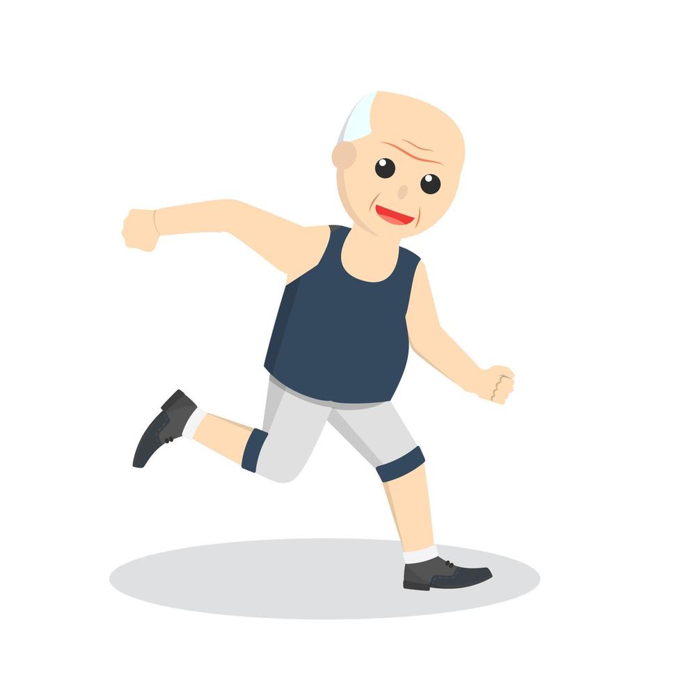 Old Man Running design character on white background vector