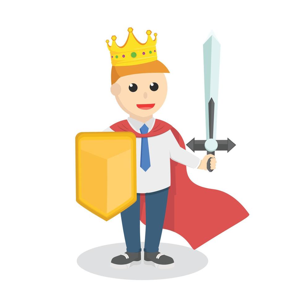 The king holding weapon design character on white background vector