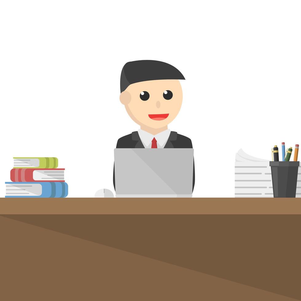 businessman working with laptop design vector
