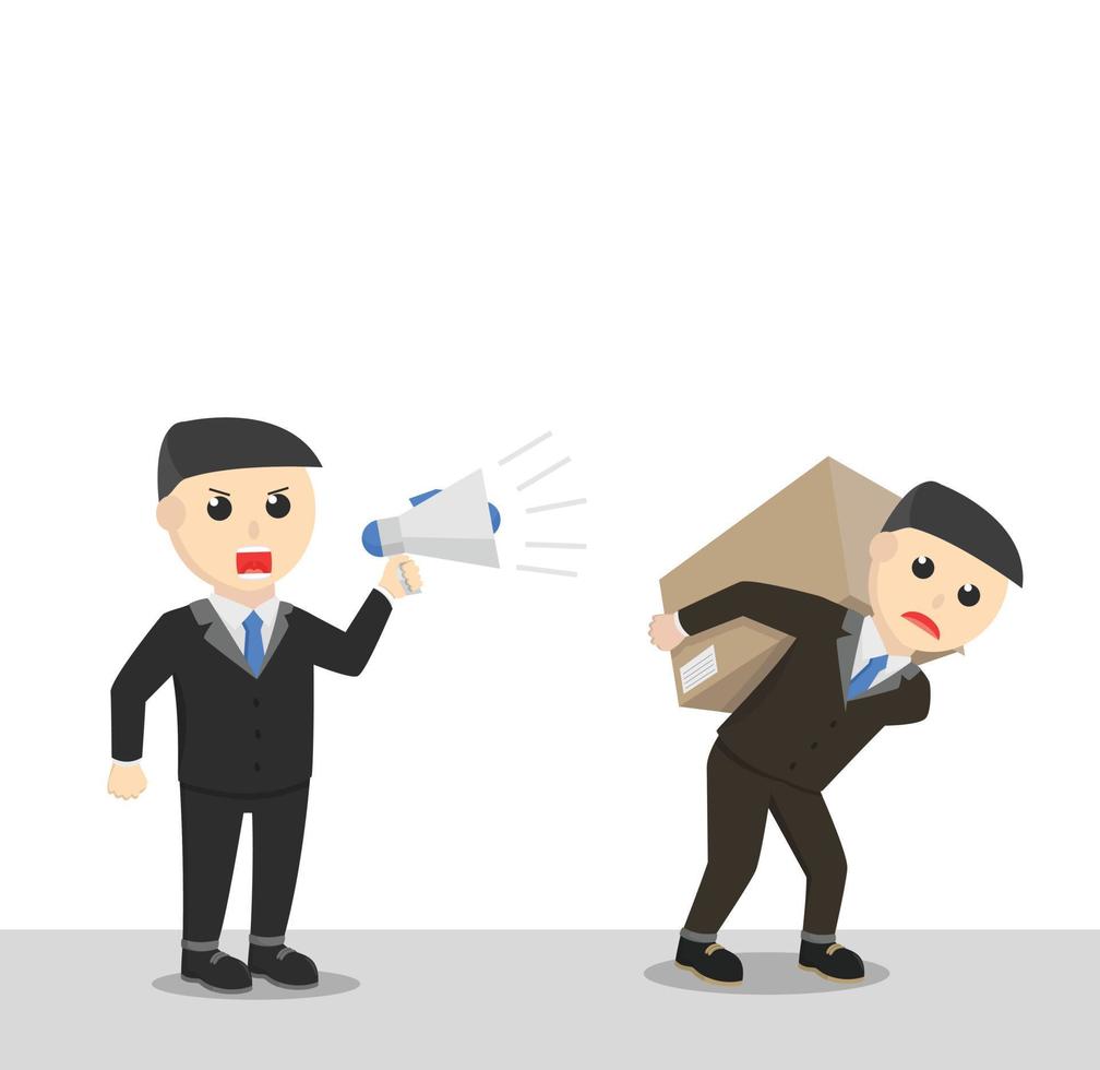 businessman forced to work hard vector