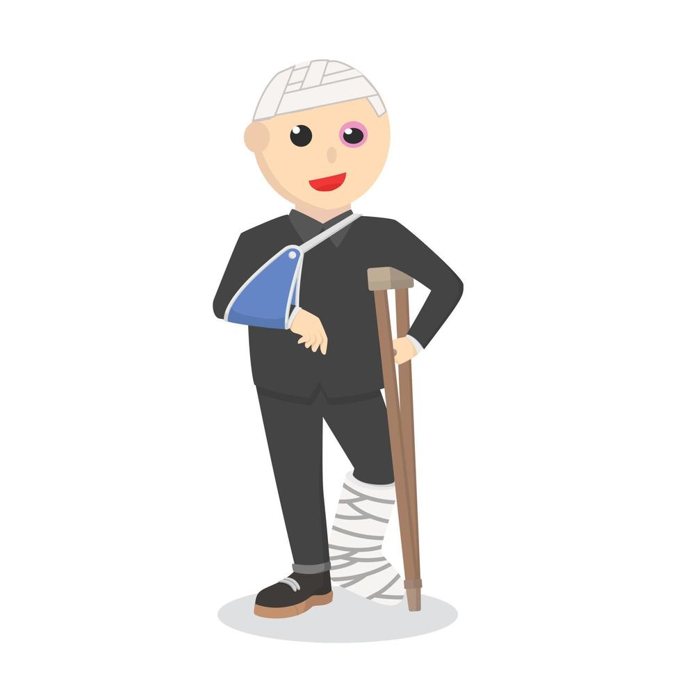 man Badly Injury design character on white background vector