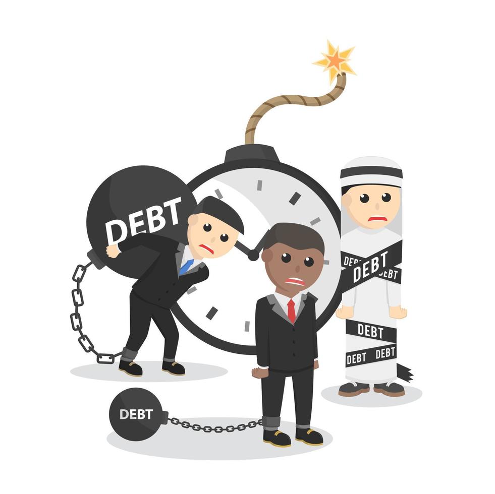 Character businessman with problem debt design character on white background vector