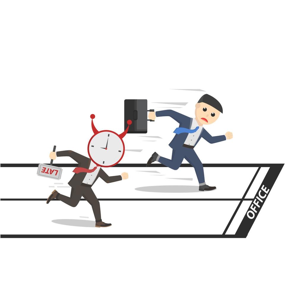 businessman race against time design vector