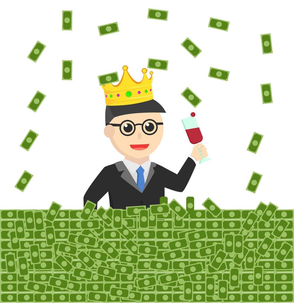 nerd bath in money design character on white background vector