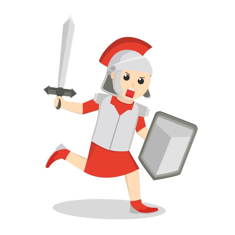 Gladiator use sword and shield design character on white background vector