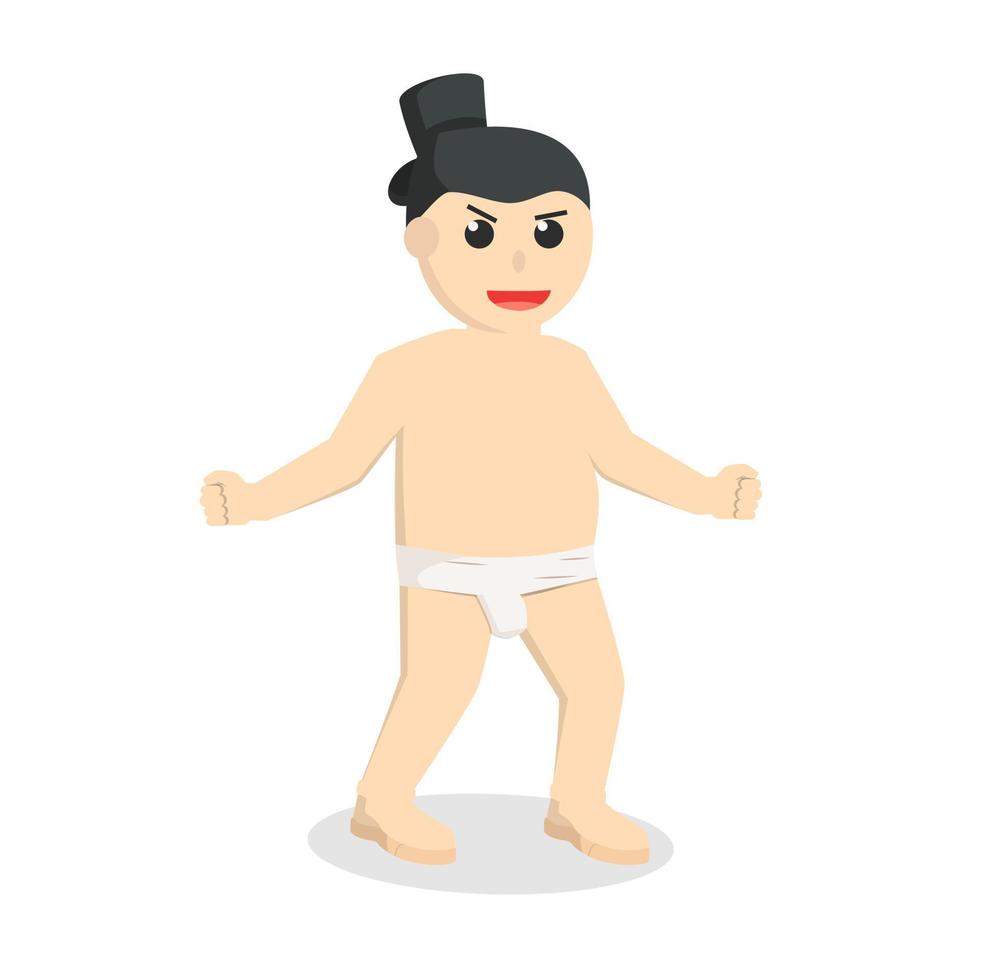 sumo taunt design character on white background vector