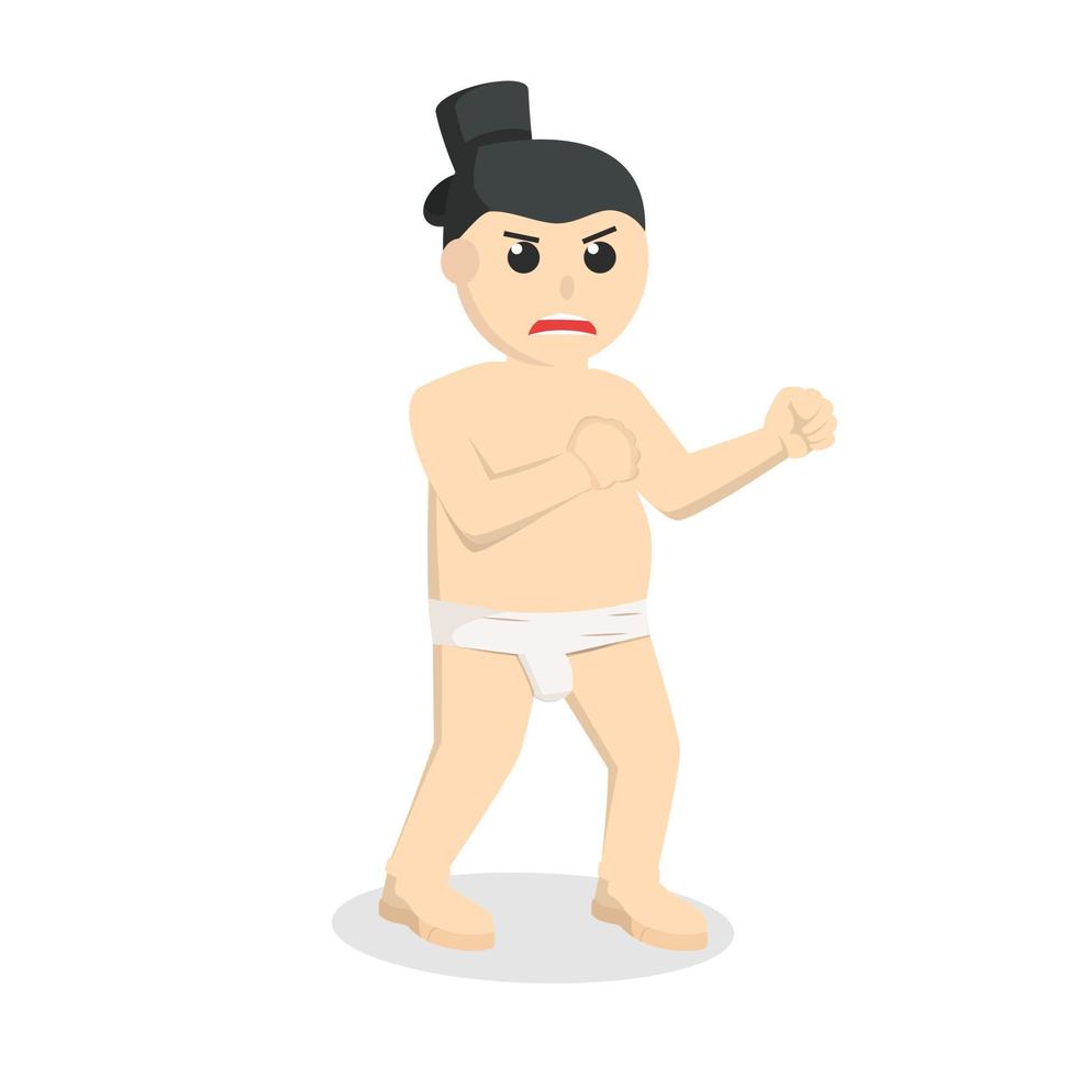 sumo ready to fight design character on white background vector