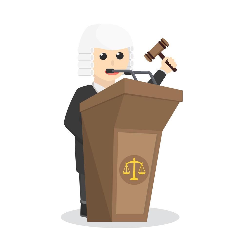 judge with podium design character on white background vector