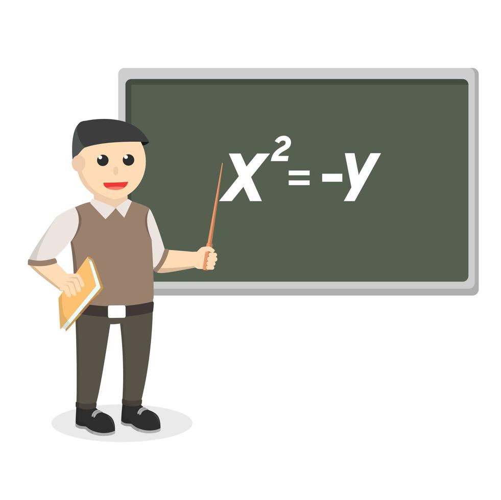 male teacher doing teaching design character on white background vector