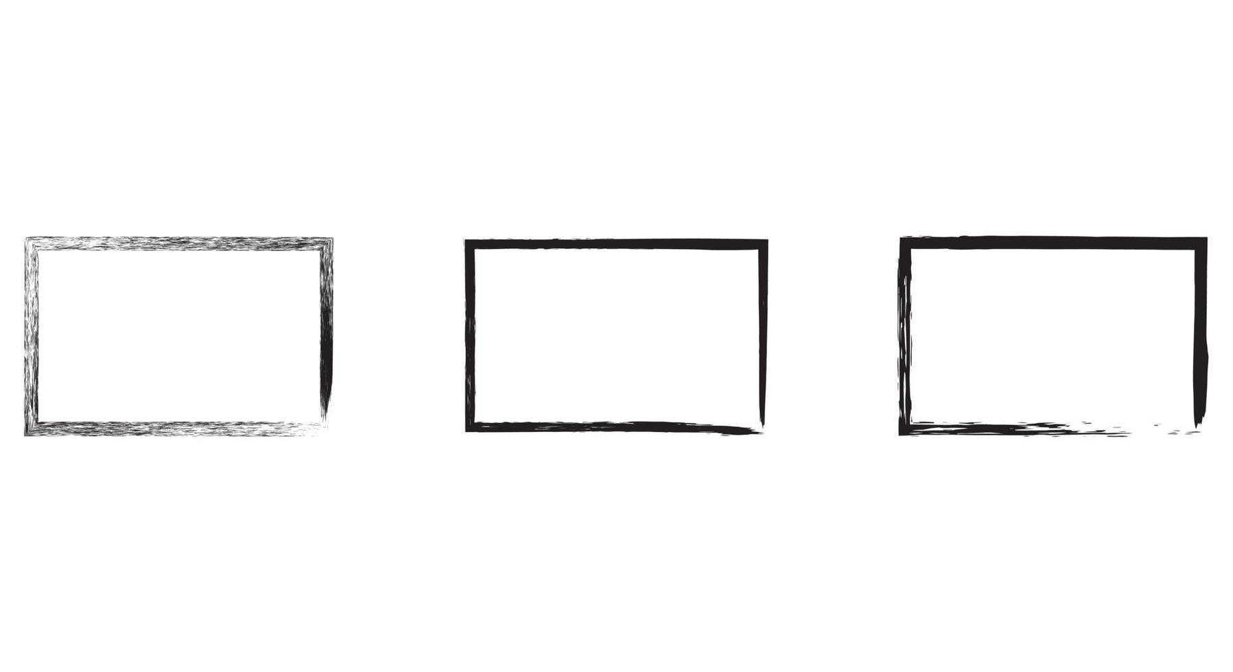 Ilustración de diseño de vector de trazo de pincel rectangular aislado sobre fondo blanco