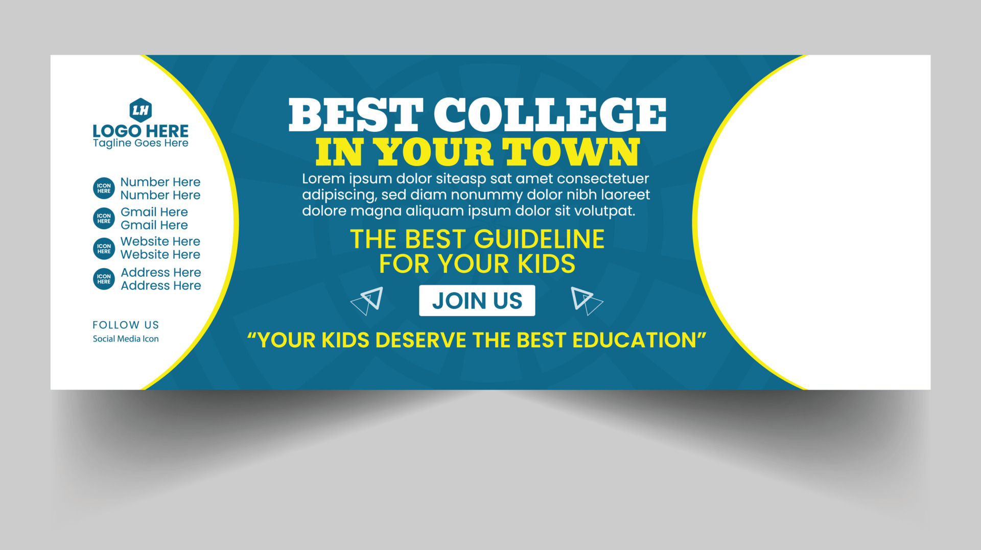 College Facebook Cover Photo Design 10890356 Vector Art at Vecteezy