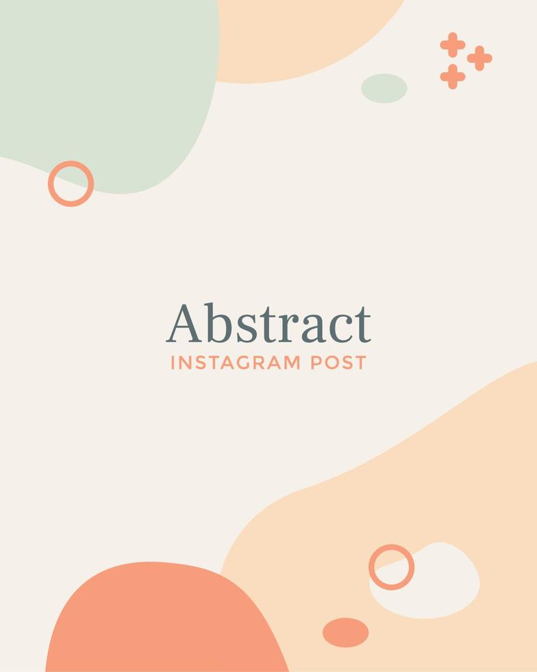 Instagram template abstract background design with soft colors vector