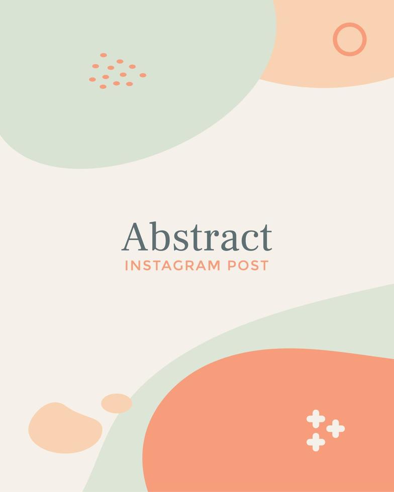 Instagram template abstract background design with soft colors vector