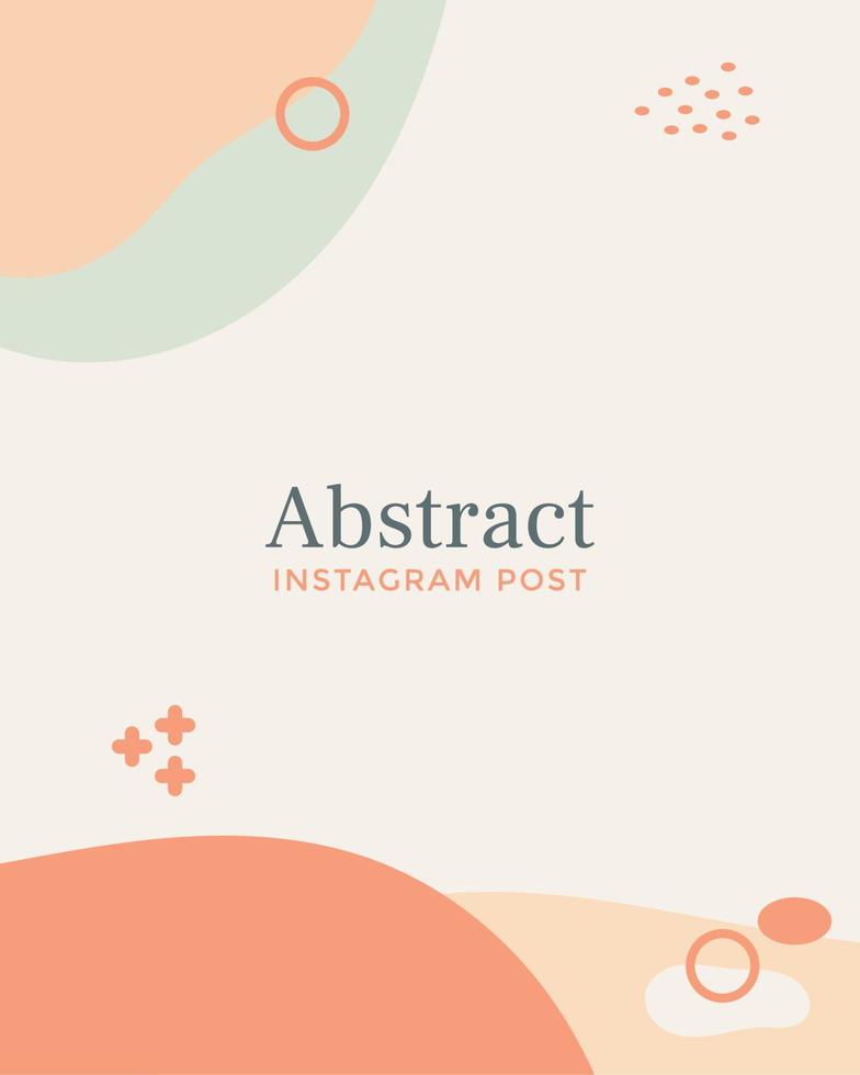 Instagram template abstract background design with soft colors vector