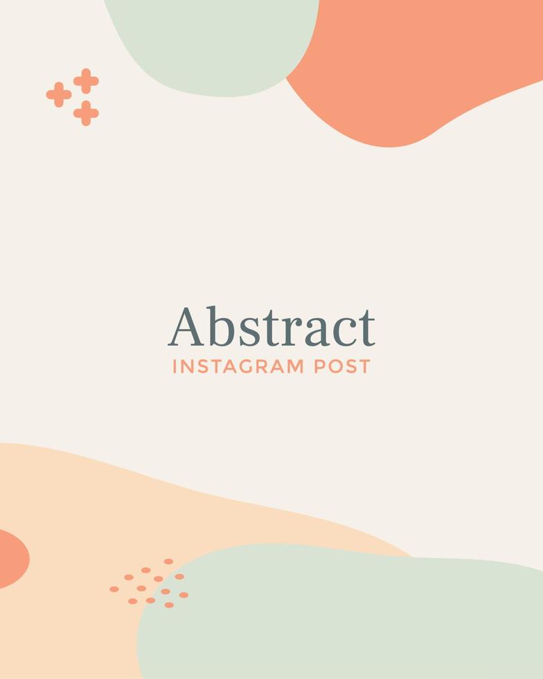 Instagram template abstract background design with soft colors vector