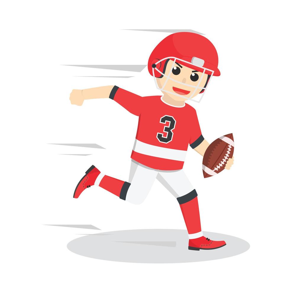 American Football Player holding The Ball design character on white background vector