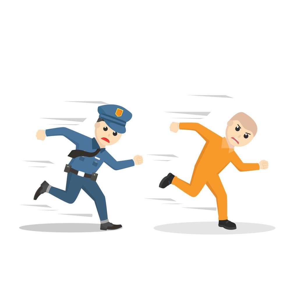 Police Catch prisoner design character on white background vector