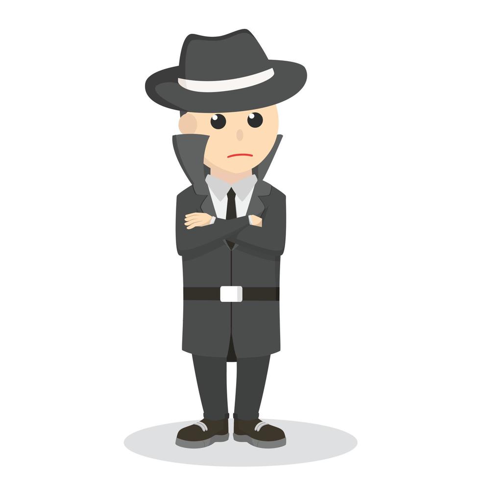 spy pose job design character on white background vector