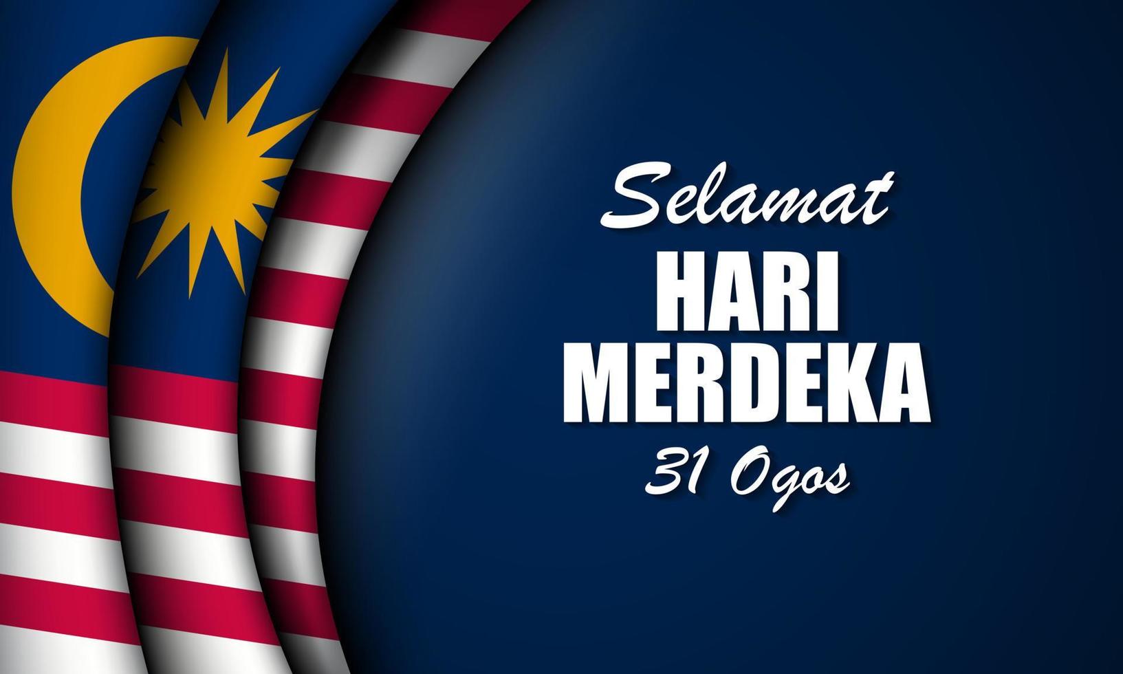 diseño de fondo del día de la independencia de malasia. vector