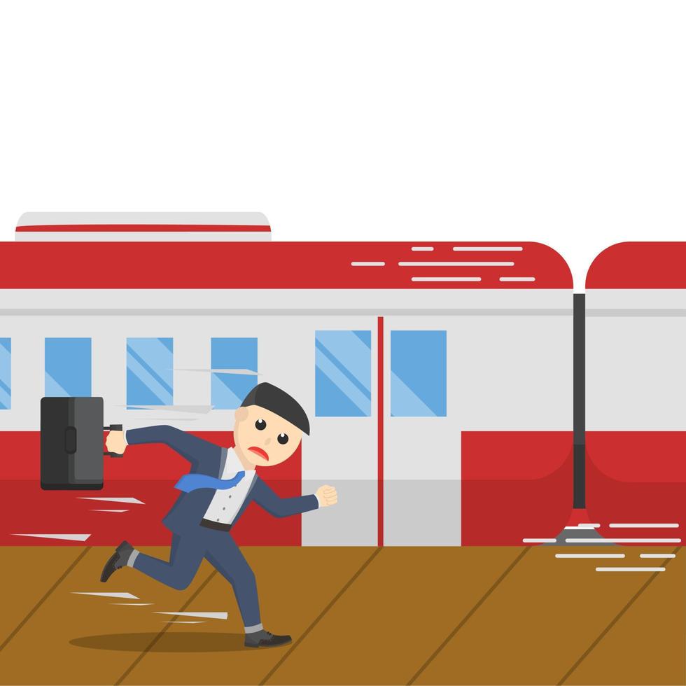 businessman missed the train people vector