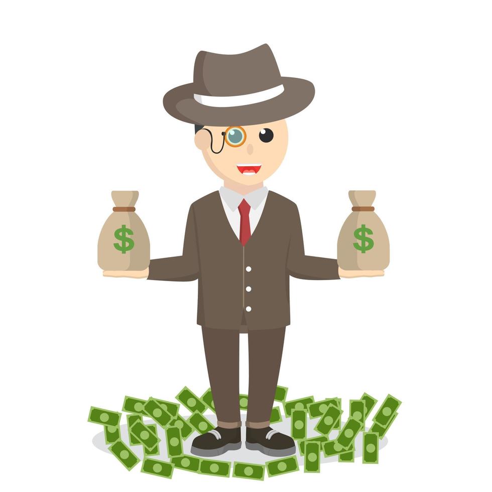 rich man job design character on white background vector